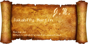 Jakabffy Martin névjegykártya